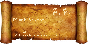 Plank Viktor névjegykártya